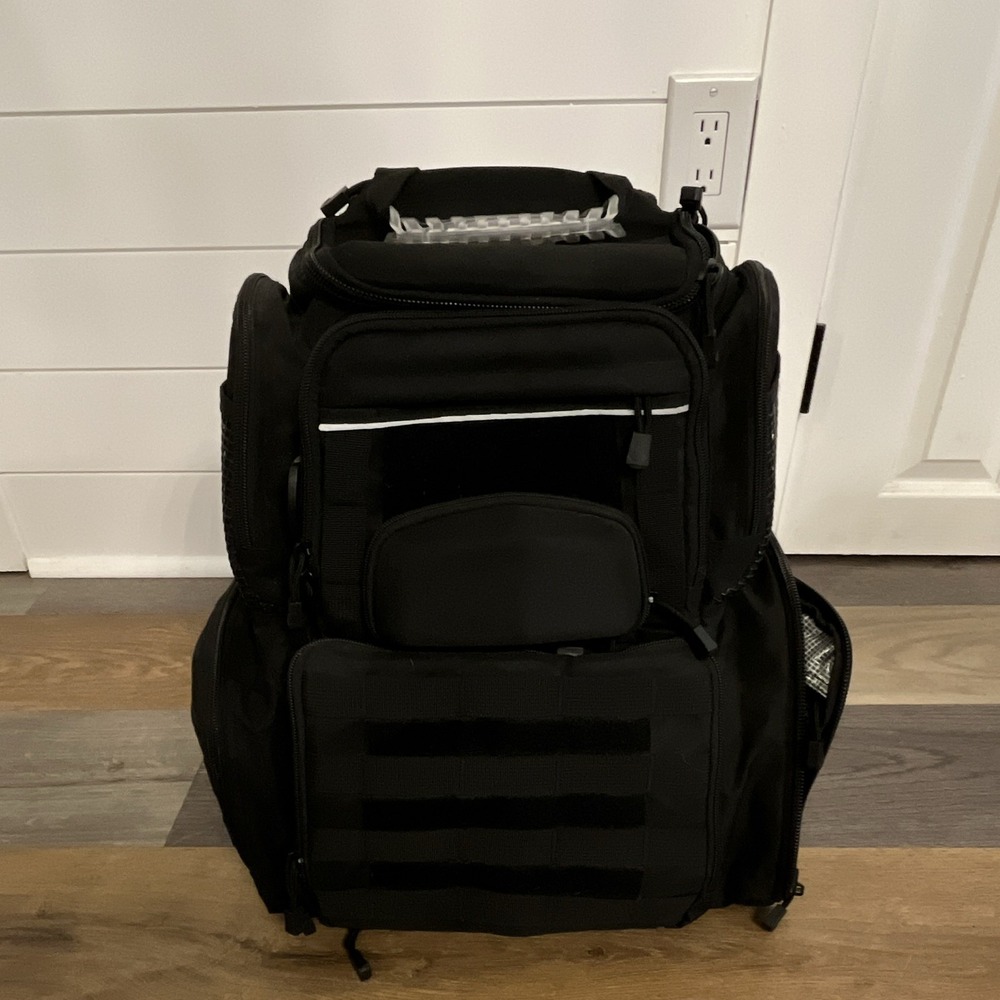 TIDEWE Tactical Backpack 25L Black Zip Closure External Pockets Padded Straps